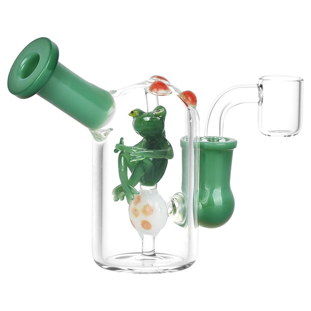 Eyce Silicone Dab Rig with Quartz Banger: Sidecar - Creature Green