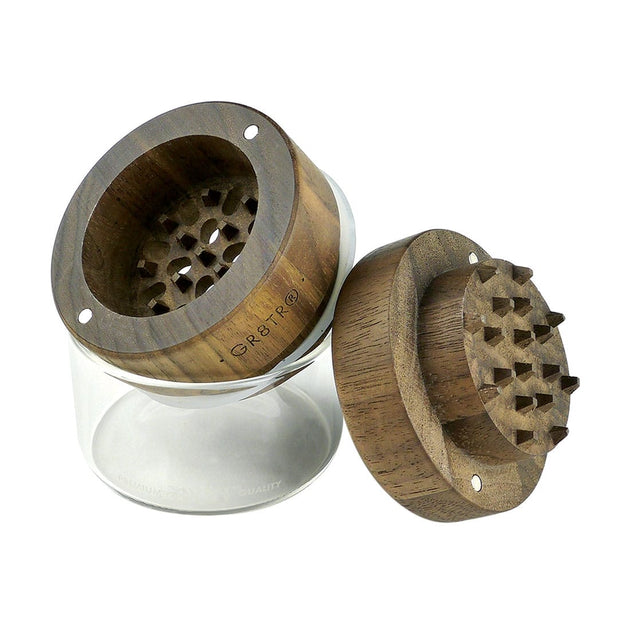 RYOT Walnut Wood GR8TR Top & Glass Jar  Best Weed Grinders - Pulsar –  Pulsar Vaporizers