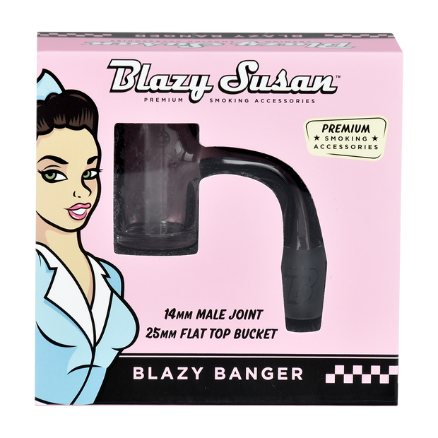 Blazy Susan Flat Top Etched Banger | Packaging