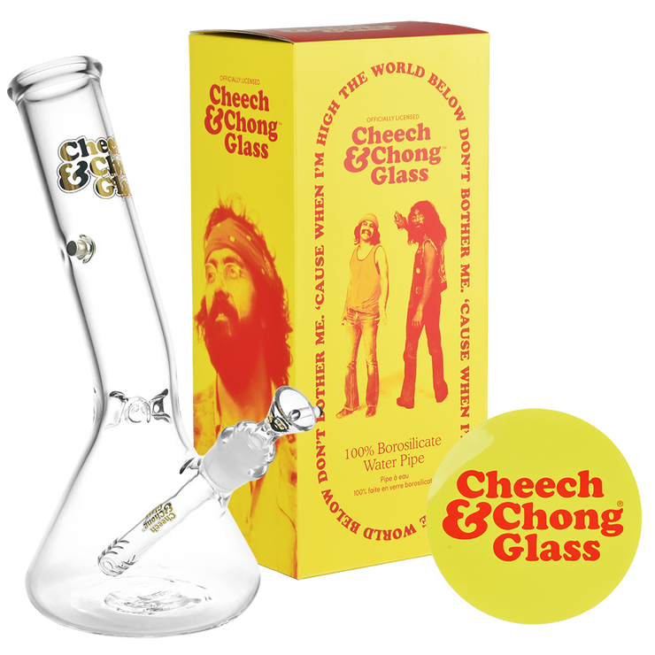 Cheech & Chong Glass Beaker Bong | Basketball Jones Chillax | Clear Set