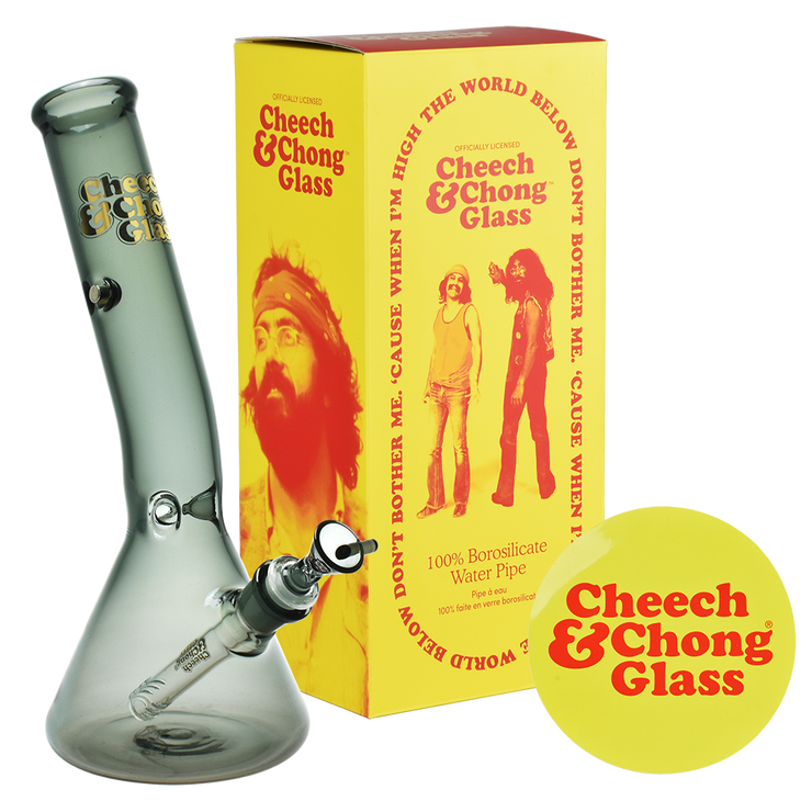 Cheech & Chong Glass Beaker Bong | Basketball Jones Chillax | Gray Set