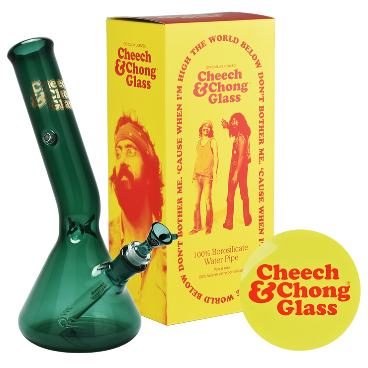 Cheech & Chong Glass Beaker Bong | Basketball Jones Chillax | Teal Set