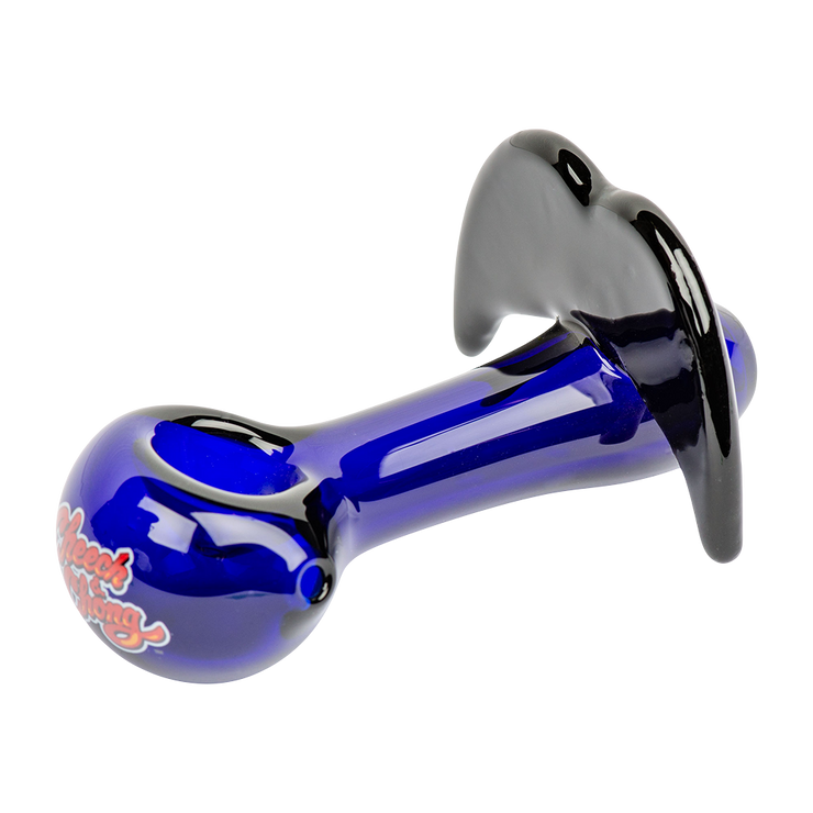 Cheech & Chong Glass Spoon Pipe | Moustache Ride | Blue