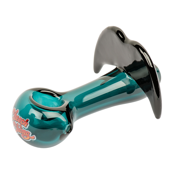 Cheech & Chong Glass Spoon Pipe | Moustache Ride | Teal