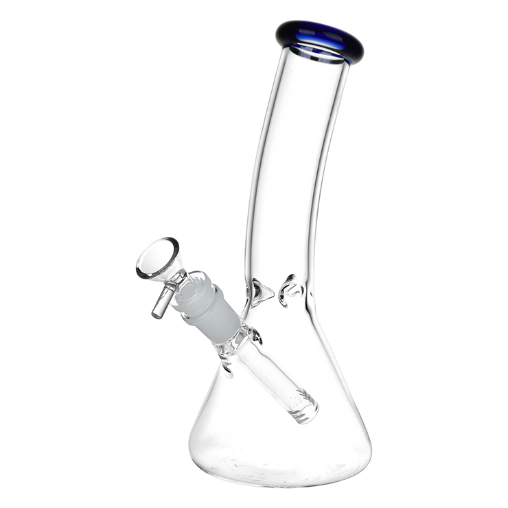 Classic Glass Bent Neck Beaker Bong | Medium Size | Front View