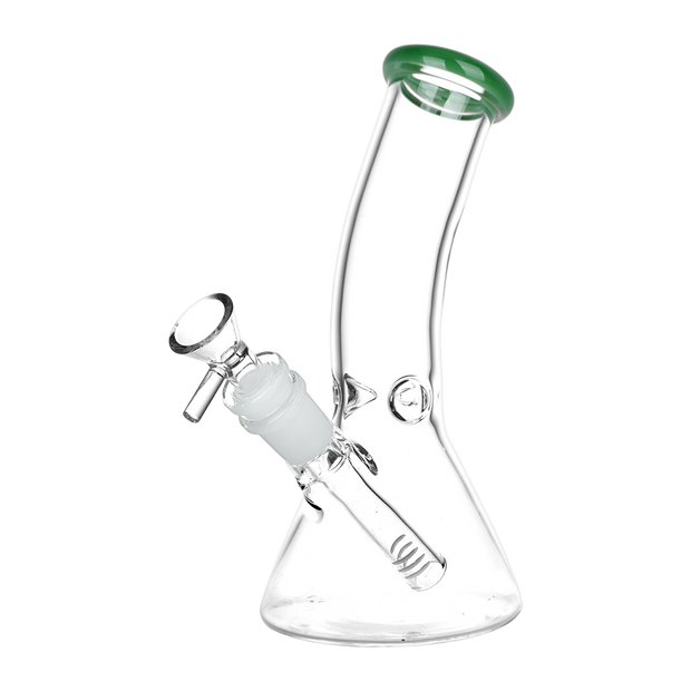 Classic Glass Bent Neck Beaker Bong | Small Size | Front View