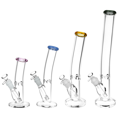 Classic Glass Bent Neck Straight Tube Bong | All Sizes | Group