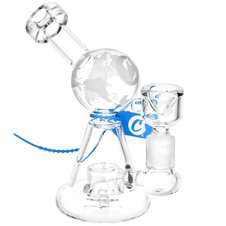 Cookies Globe Bong & Grinder Set | Front View