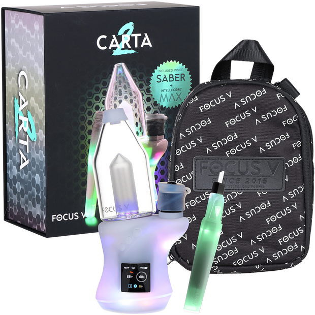 Focus V Carta 2 MAX Electric Dab Rig & Saber Hot Knife Bundle | Limited Edition Clear 