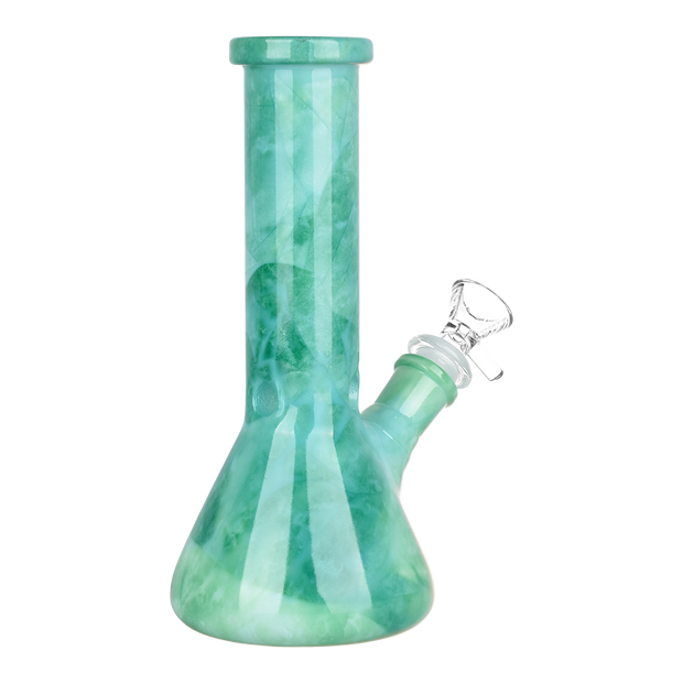 Gemstone Glass Beaker Bong | Green Jade