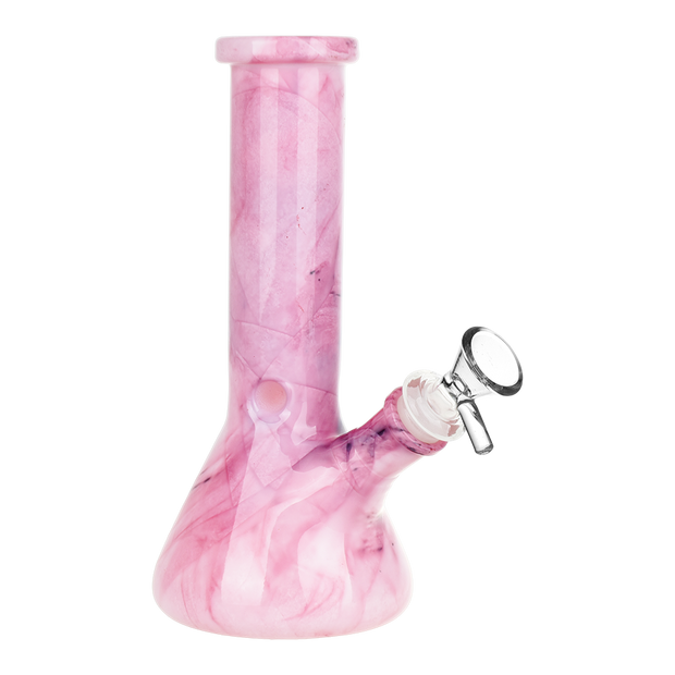 Gemstone Glass Beaker Bong | Rose Quartz