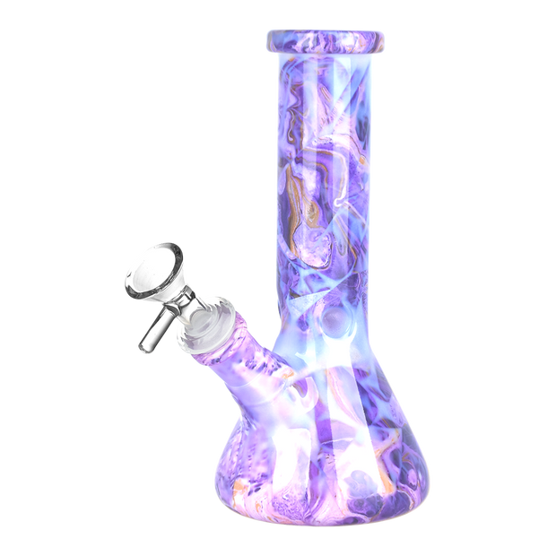 Gemstone Glass Beaker Bong | Purple Amethyst