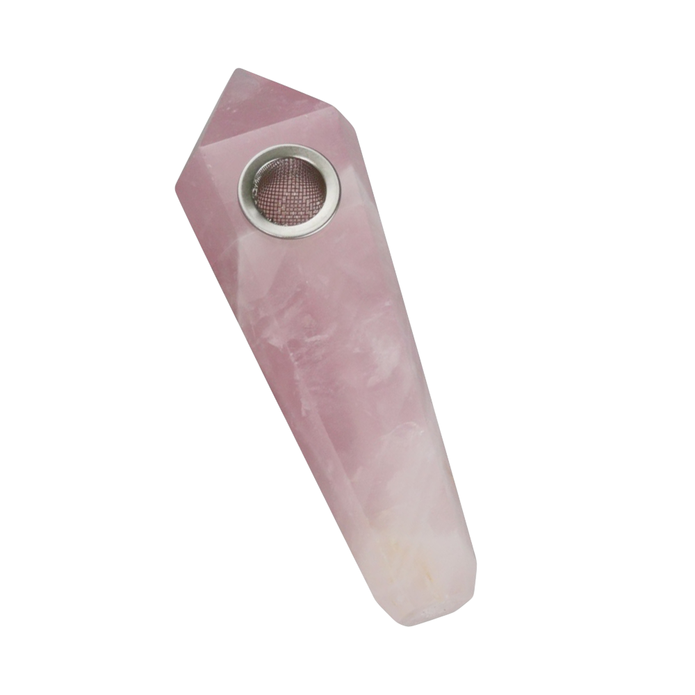 LUCKY Apple Aura Crystal Pipe 2 Extra Filters Smoking Supplies Quartz discount Natural Raw Stone Tobacco Gemstone Handcrafted Pipe Gifts For Her Him