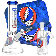 Grateful Dead Beaker Bong, Ash Catcher, & Rolling Tray Bundle