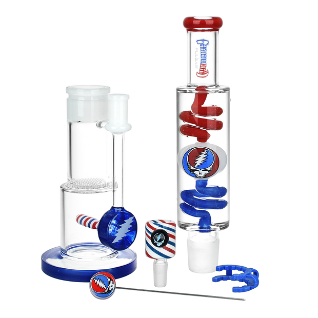 Grateful Dead x Pulsar 10 Year Flood Glycerin Stacker Bong Set | Pieces