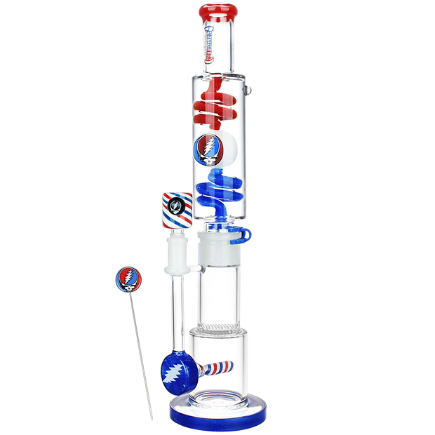 Grateful Dead x Pulsar 10 Year Flood Glycerin Stacker Bong Set | Alt Side View