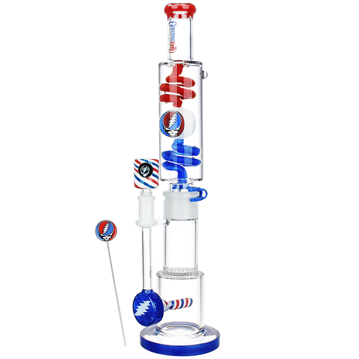 Grateful Dead x Pulsar 10 Year Flood Glycerin Stacker Bong Set | Alt Side View