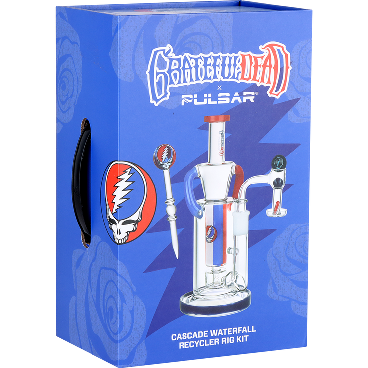 Grateful Dead x Pulsar Cascade Waterfall Recycler Dab Rig Set | Luxury Gift Box Packaging