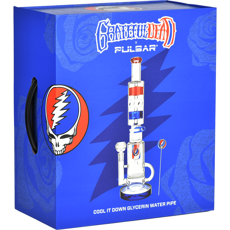 Grateful Dead x Pulsar Cool It Down Glycerin Stacker Bong Set | Packaging