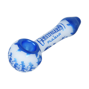 Grateful Dead x Pulsar Etched Spoon Pipe | Blue Sky Dancing Skellies | Bowl Frontal View