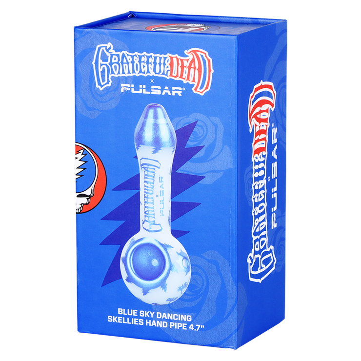 Grateful Dead x Pulsar Etched Spoon Pipe | Blue Sky Dancing Skellies | Gift Box Packaging