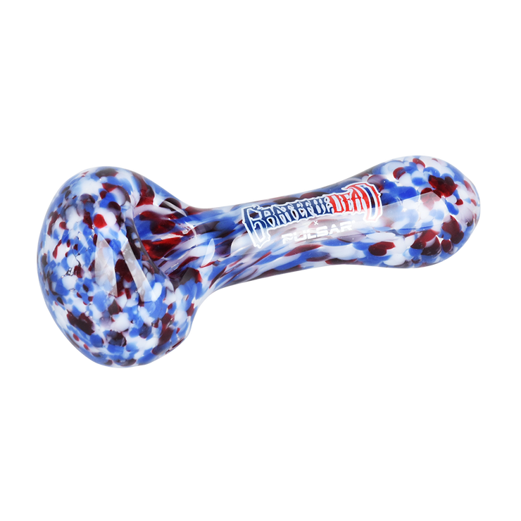 Grateful Dead x Pulsar Frit Spoon Pipe | Acid Rain | Bowl Frontal View