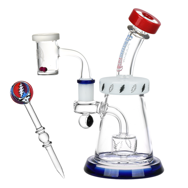 Grateful Dead x Pulsar Lightning Bell Dab Rig Set | Back View