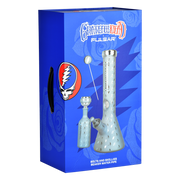 Grateful Dead x Pulsar Lightning Skellies Beaker Bong Set | Blue | Packaging