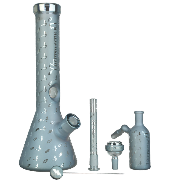 Grateful Dead x Pulsar Lightning Skellies Beaker Bong Set | Blue | Contents