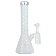 Grateful Dead x Pulsar Lightning Skellies Beaker Bong Set | Clear | Back View