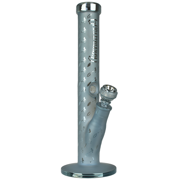 Grateful Dead x Pulsar Lightning Skellies Straight Tube Bong | Blue | Front View