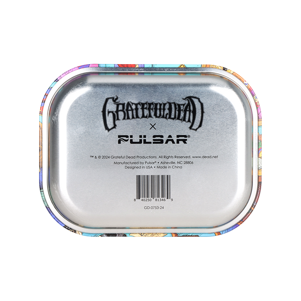 Grateful Dead x Pulsar Mini Metal Rolling Tray | Deadhead Dorm | Back View