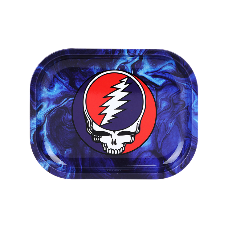 Grateful Dead x Pulsar Mini Metal Rolling Tray | Steal Your Face | Front View