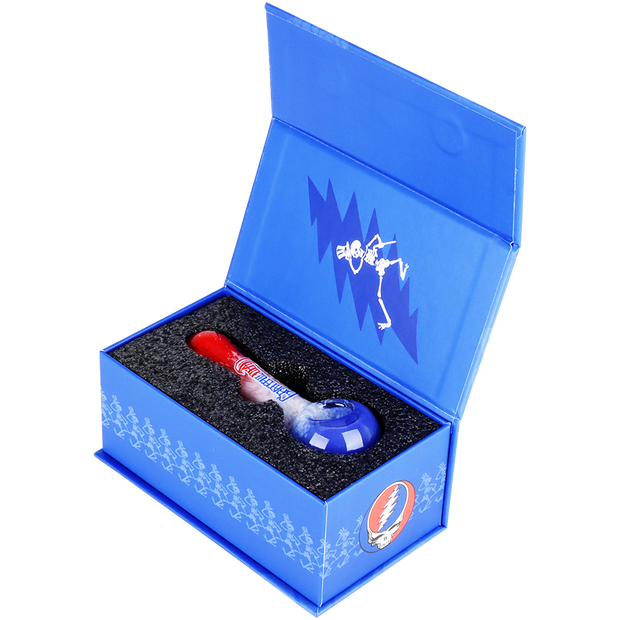 Grateful Dead x Pulsar Spoon Pipe | Grateful Frit | Gift Box Packaging Open View