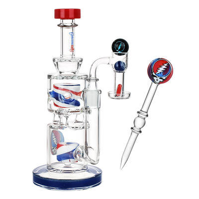 Grateful Dead x Pulsar Stealied Out Dab Rig Set | Front View