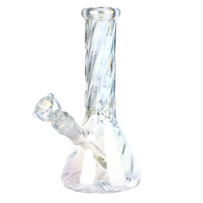 Iridescent Twist Beaker Bong | Front View