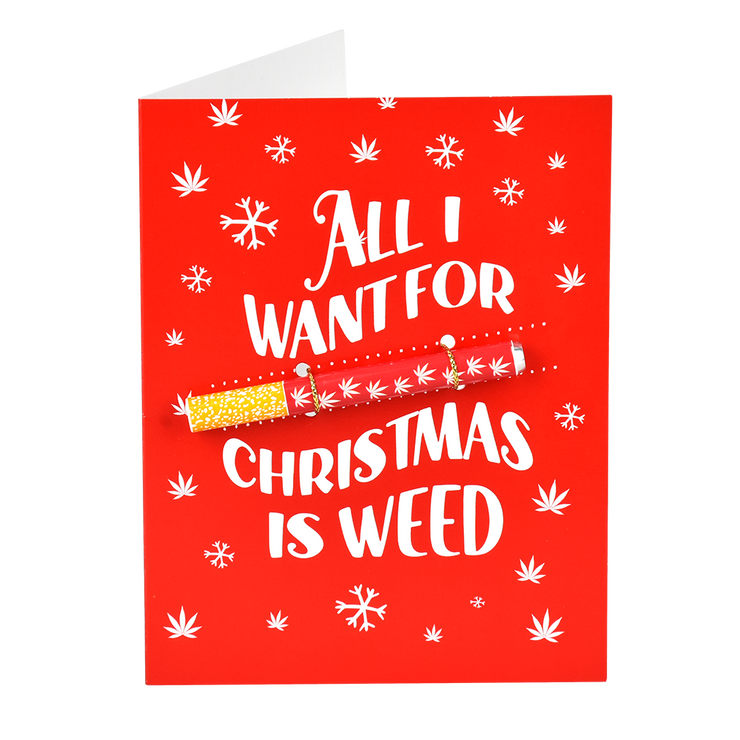 KushKards One Hitter Holiday Greeting Cards | All I Want For Christmas Is Weed