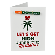 KushKards One Hitter Holiday Greeting Cards | Let's Get High Under The Mistletoe