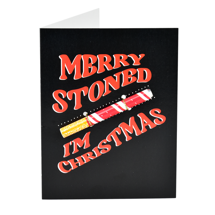 KushKards One Hitter Holiday Greeting Cards | Merry Stoned I'm Christmas