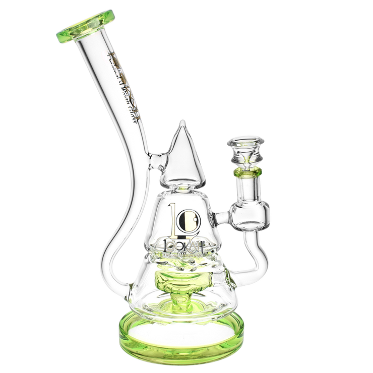 Lookah Stacked Triangle Recycler Bong | Green