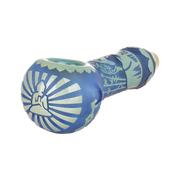 Milkyway Glass Buddha Spoon Pipe | Dark Blue | Side View