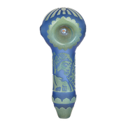 Milkyway Glass Buddha Spoon Pipe | Dark Blue | Top View