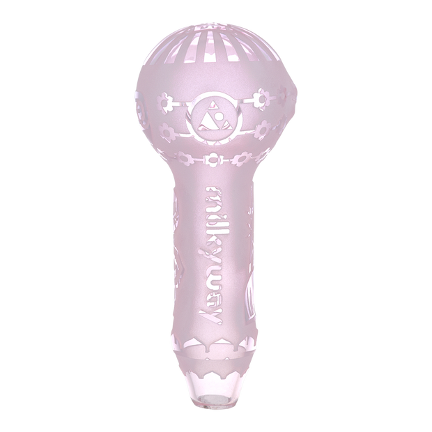 Milkyway Glass Buddha Spoon Pipe | Pink | Base View