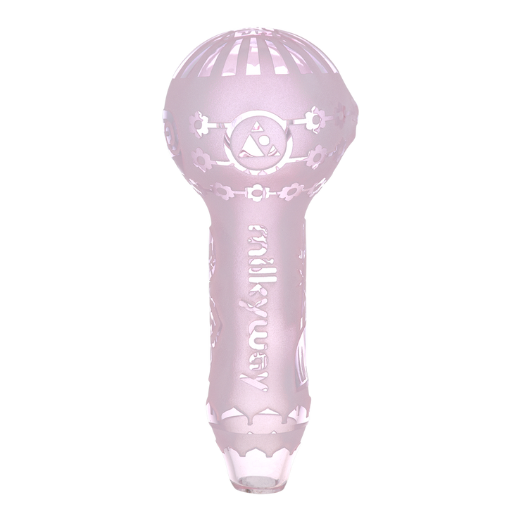 Milkyway Glass Buddha Spoon Pipe | Pink | Base View