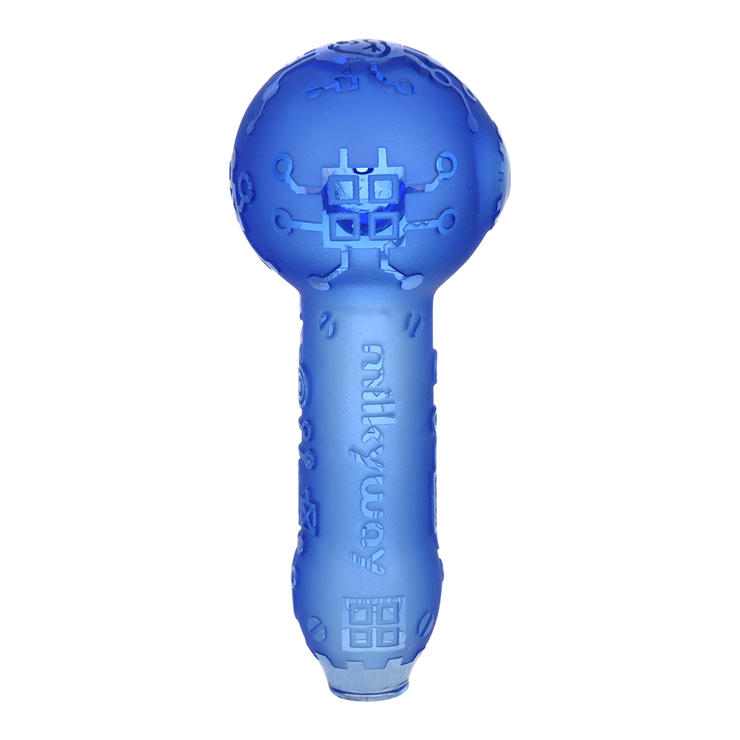 Milkyway Glass Circuitboard Spoon Pipe | Blue | Base View