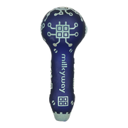 Milkyway Glass Circuitboard Spoon Pipe | Dark Blue | Base View