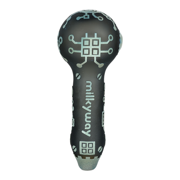 Milkyway Glass Circuitboard Spoon Pipe | Gray | Base View