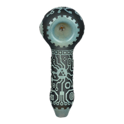 Milkyway Glass Circuitboard Spoon Pipe | Gray | Top View