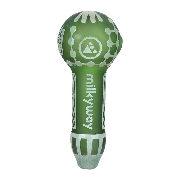 Milkyway Glass Maya Face Spoon Pipe | Green | Base View