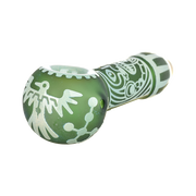 Milkyway Glass Maya Face Spoon Pipe | Green | Side View